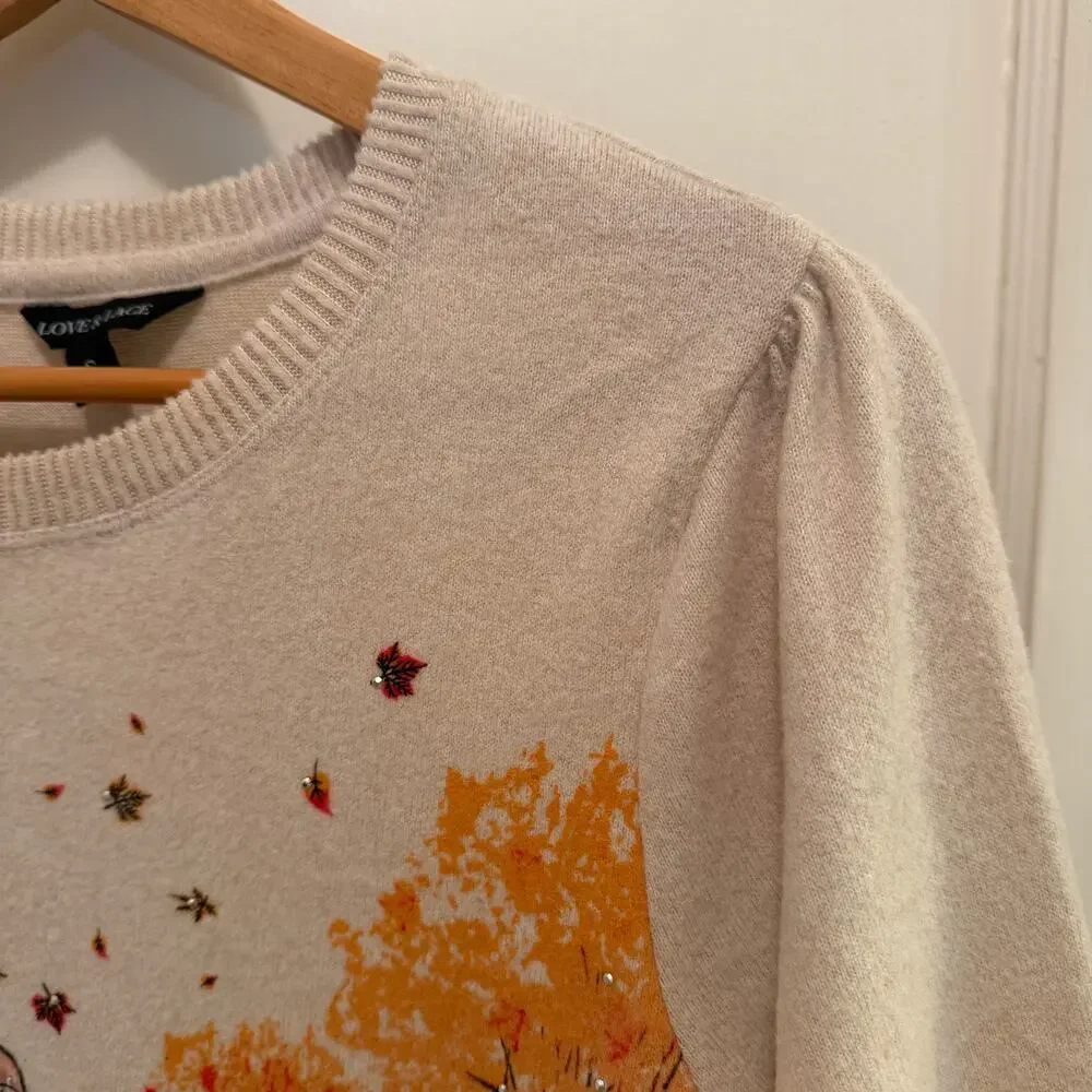 Parisian Fall Cottagecore Graphic Sweater Womens S Autumn Pumpkin Farmers Market